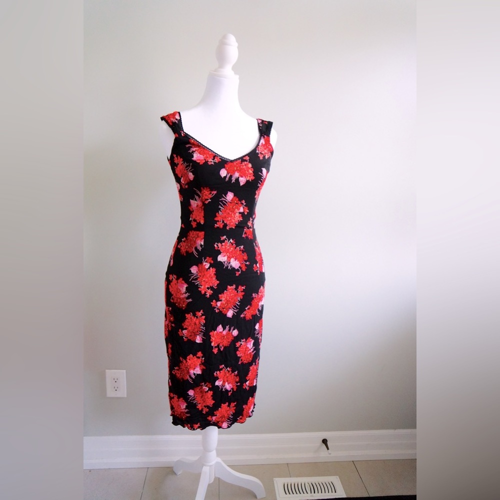 Bebe Black floral dress